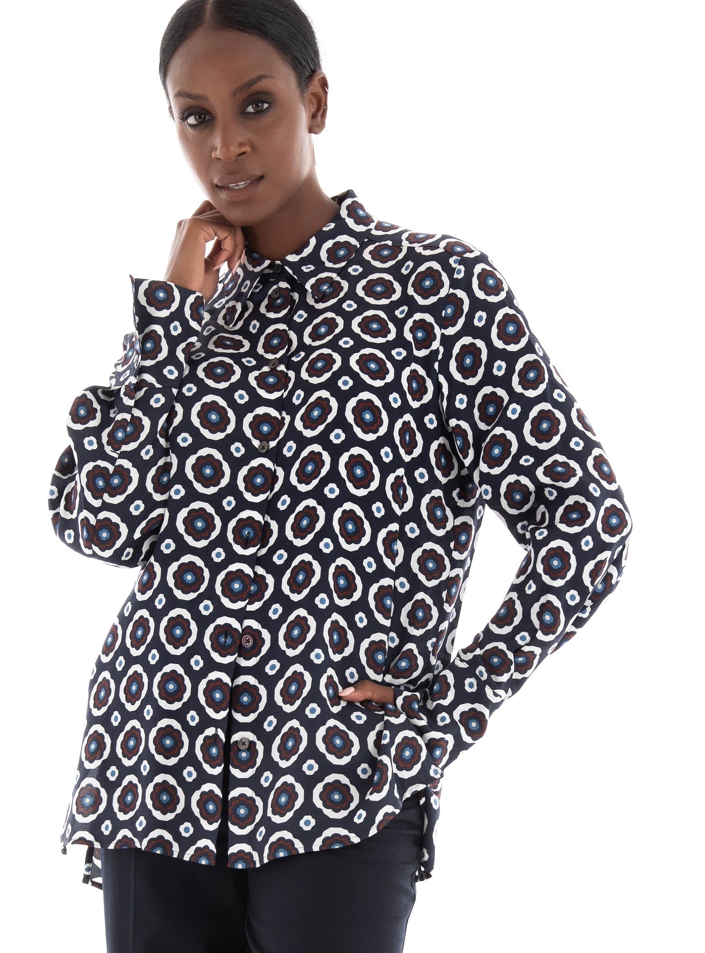 Кошула со долги ракави со принт од LENZING™ ECOVERO™