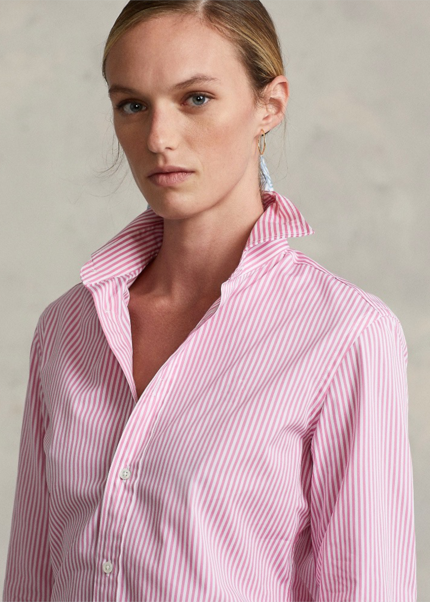 Classic Fit памучна кошула со риги