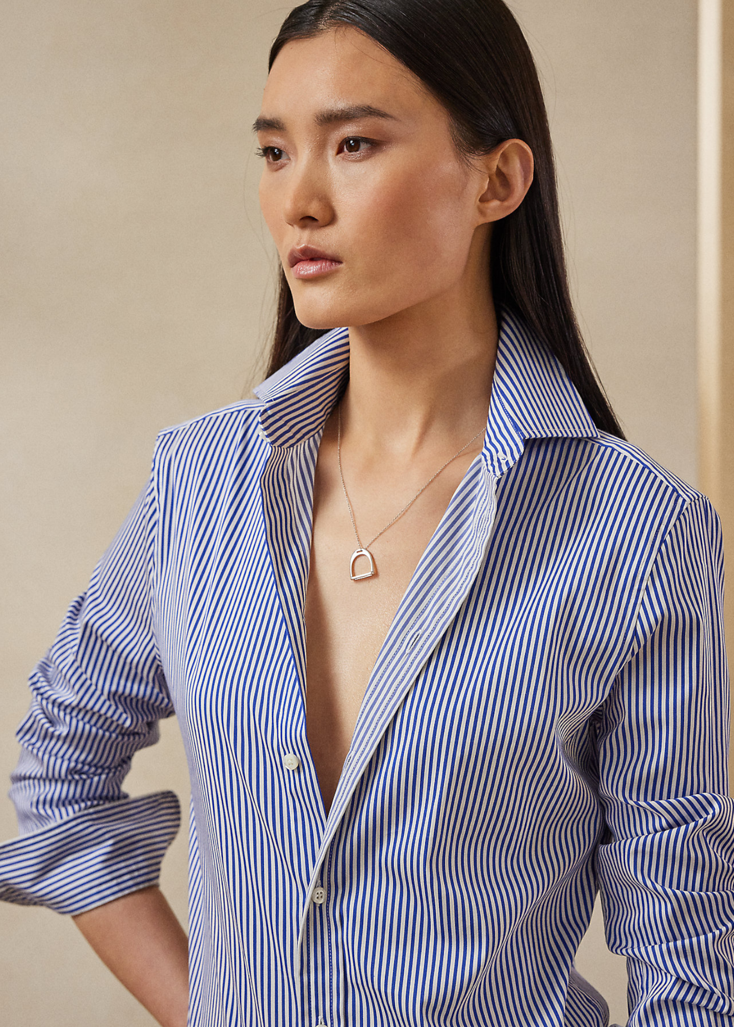 Classic Fit памучна кошула со риги