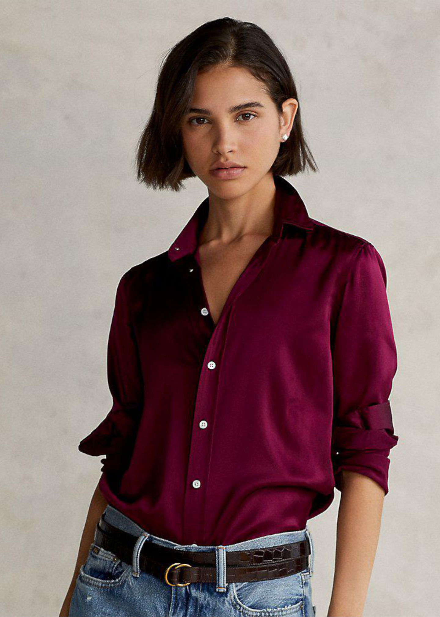 Деловна кошула со свиленкаста текстура