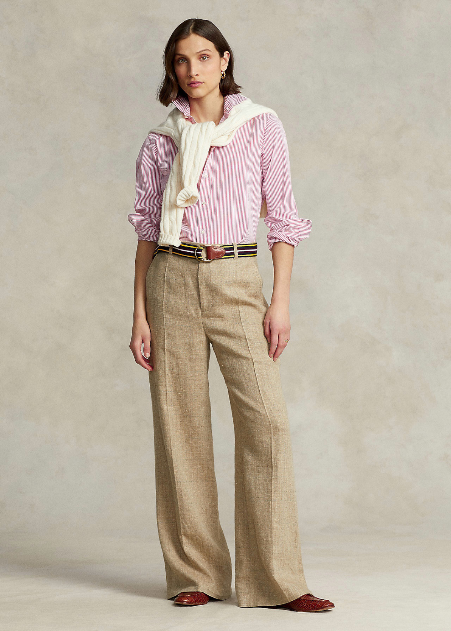 Classic Fit памучна кошула со риги