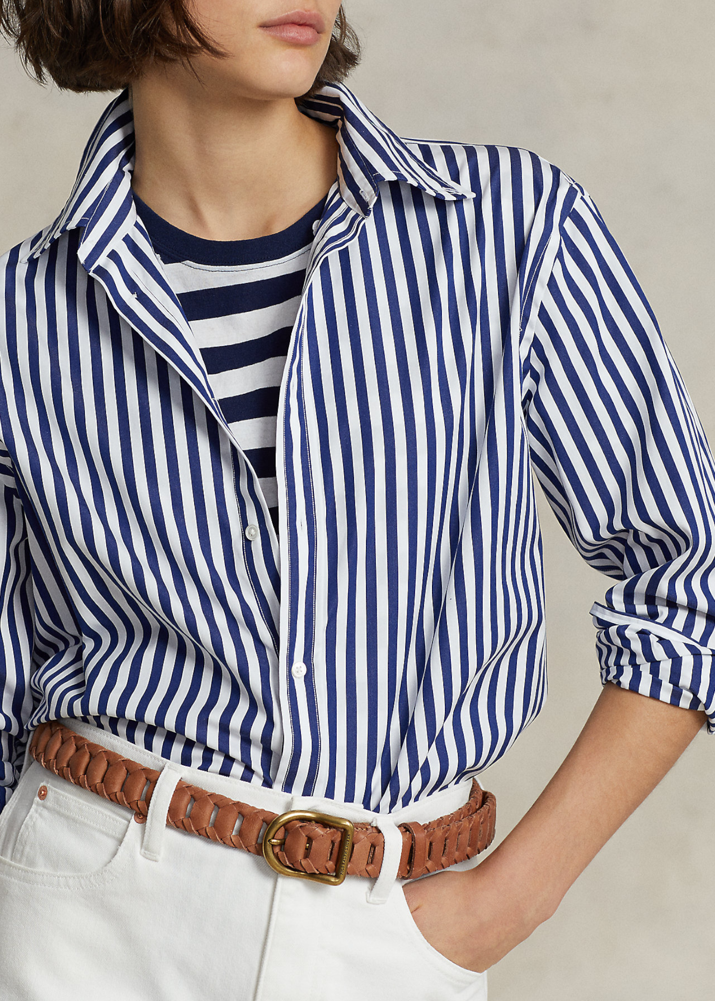 Памучна кошула со риги