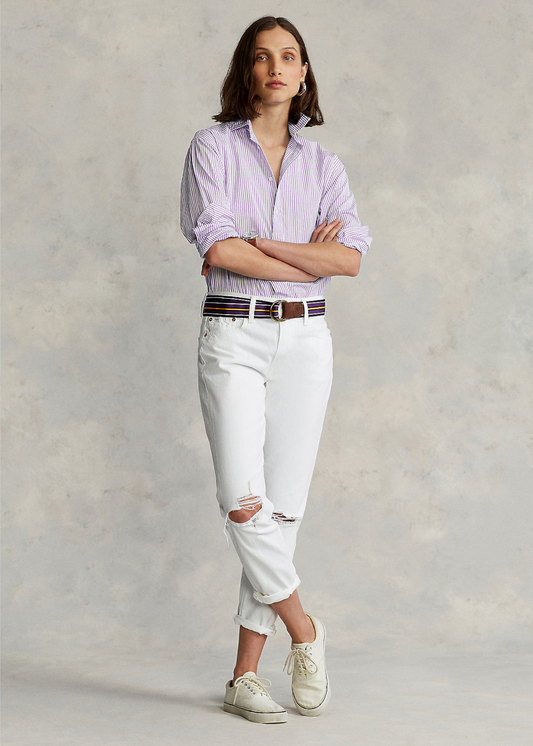 Classic Fit памучна кошула со риги