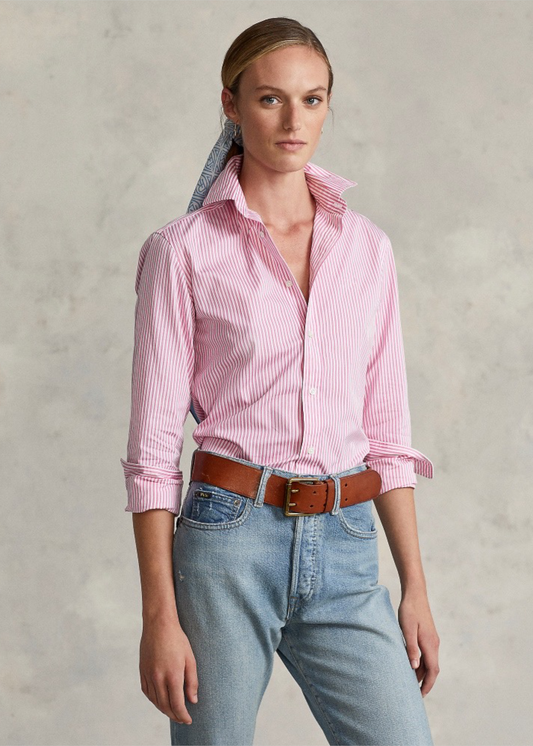 Classic Fit памучна кошула со риги