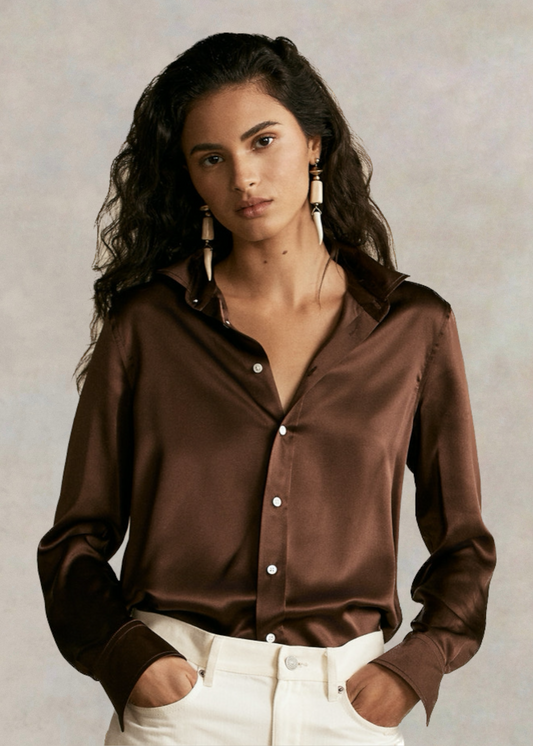 Деловна кошула со свиленкаста текстура