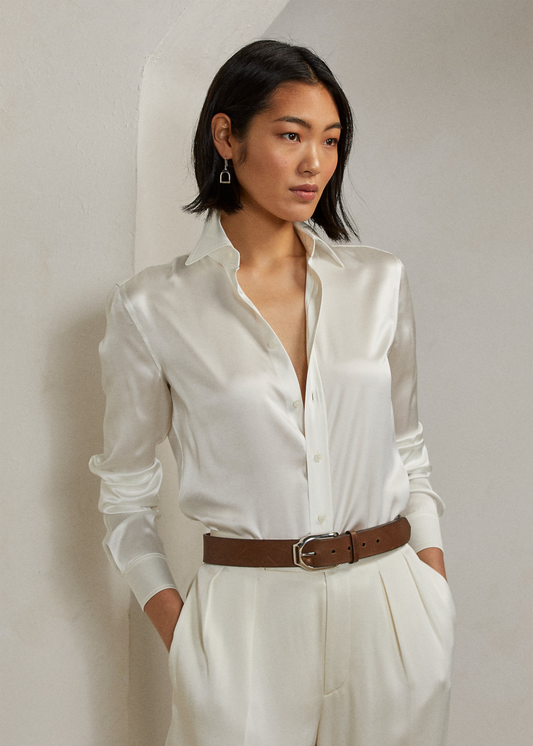 Деловна кошула со свиленкаста текстура