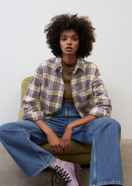 Карирана unisex overshirt направена со рециклирани влакна