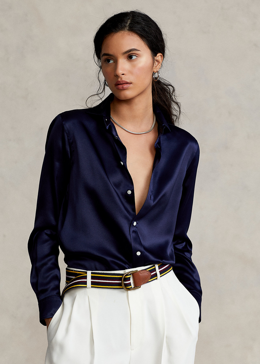 Деловна кошула со свиленкаста текстура