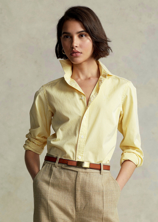 Classic Fit памучна кошула со риги